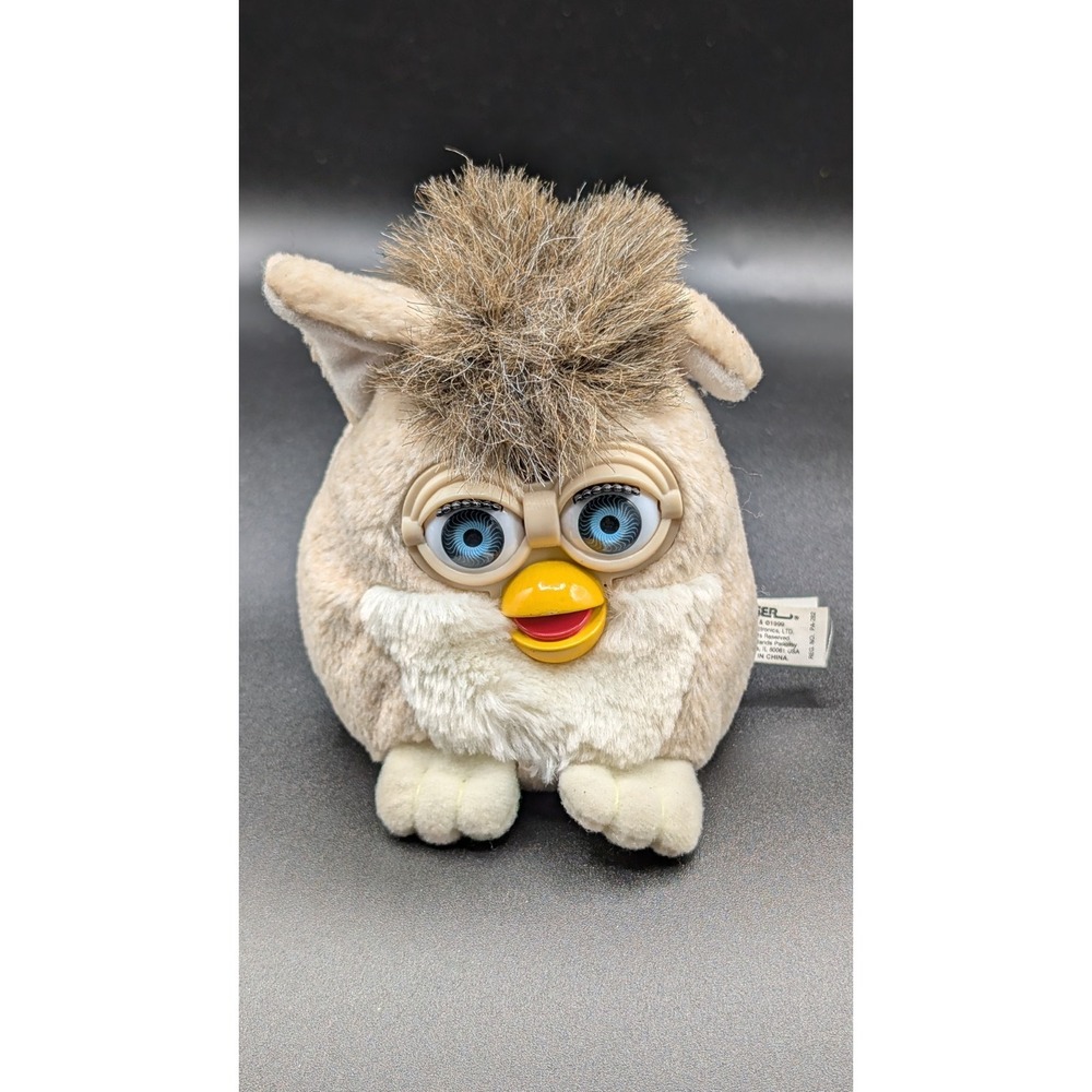 1999 Tan With Blue Eyes Furby Buddies Bean Bag Plush Toy Tiger Electronics